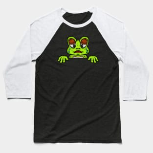 Frog Cartoon With Crying Face Expression Baseball T-Shirt